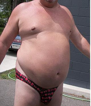 fat man in speedo